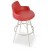 Dervish MW Counter Stool, Stainless Steel, Red Leatherette by SohoConcept Furniture