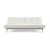 Splitback Sofa Bed, 588 Leather Look White PU + Stainless Steel Legs