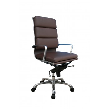Plush High Back Office Chair, Brown by J&M Furniture