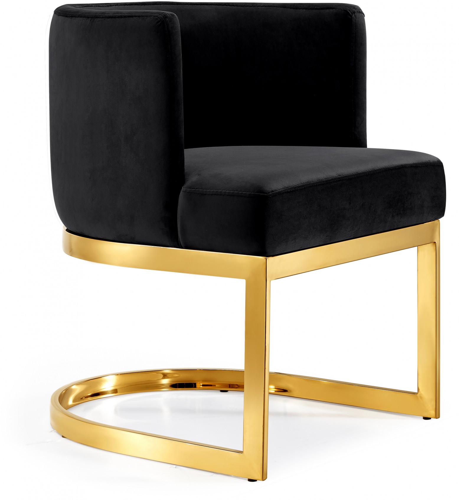 Gianna Velvet Dining Chair, Black + Gold Legs Buy Online