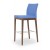 Aria Wood Bar Stool, Solid Beech Walnut Color, Sky Blue Camira Wool by SohoConcept Furniture