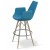 Eiffel Arm MW Counter Stool, Natural Veneer Steel, Turquoise Camira Wool by SohoConcept Furniture