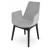 Eiffel Arm Wood Chair, Solid Beech Wenge Color, Silver Camira Wool by SohoConcept Furniture