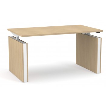 Motion Customizable Sit-Stand Office Desk with Panel Legs