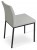 Aria Dininng Chair, Black Powder Base, Light Grey Leatherette by SohoConcept Furniture