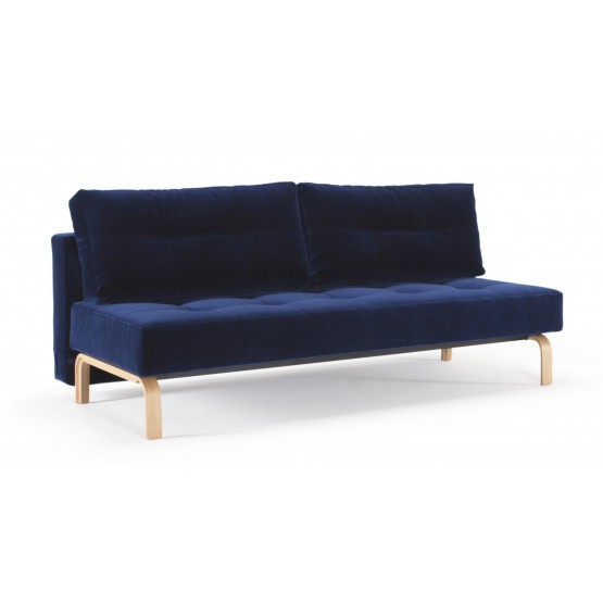 Supremax Deluxe Excess Full Sofa Bed, 865 Vintage Velvet Blue + Oak Legs photo