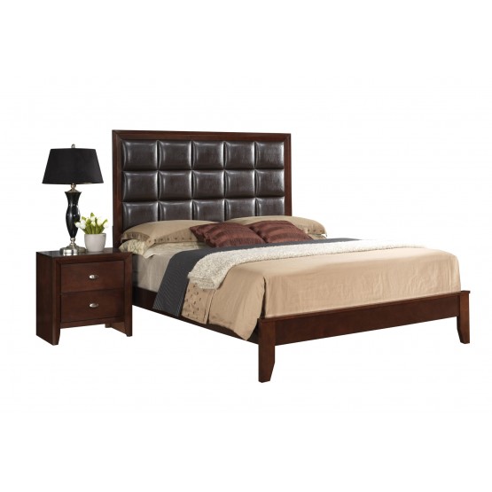 Carolina Queen Size Bed, Brown Cherry photo