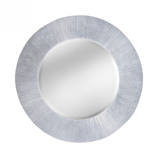 Attra Sculpted Groove Frame Mirror In Bright Silver photo