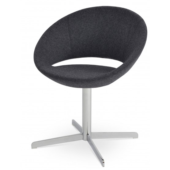 Crescent 4 Star Swivel Chair, Dark Grey Camira Wool photo