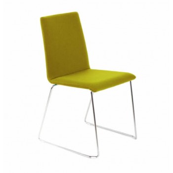 Moon Stackable Conference Fabric Chair, Wire Steel Frame