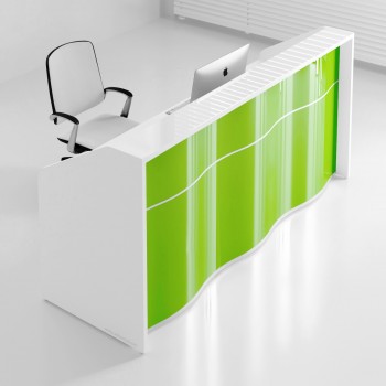 Wave LUV16 Reception Desk, High Gloss Lime