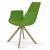 Eiffel Arm Sword Dining Chair, Natural Veneer Steel, Pistachio Camira Wool by SohoConcept Furniture