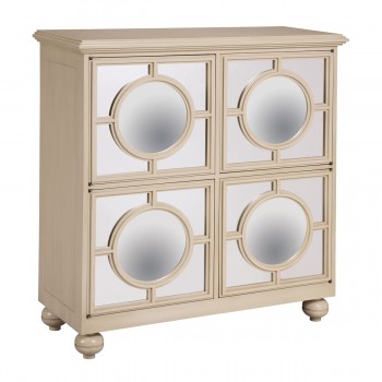 Mirage Convex Mirrors Cabinet In Ivory
