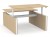 Motion Customizable Sit-Stand Office 2-Desk Bench with Panel Legs