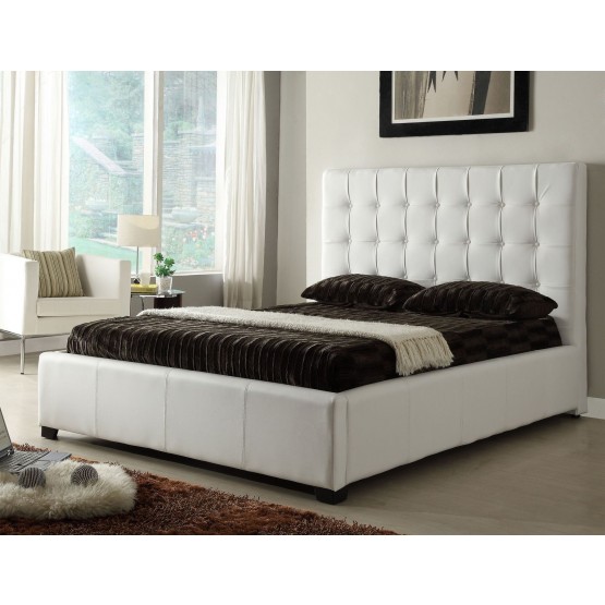 Athens Queen Size Bed, White photo
