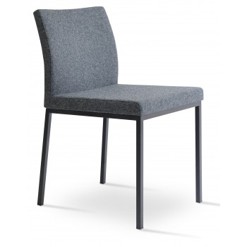 Aria Dininng Chair, Black Powder Base, Dark Grey Camira Wool by SohoConcept Furniture