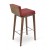 Corona Wood Bar Stool, Plywood Walnut Finish, Red Leatherette, Dallas Seat by SohoConcept Furniture
