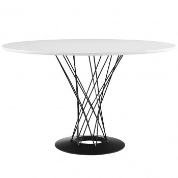Cyclone Wood Top Dining Table, White by Modway