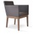 Harput Wood Arm Chair, Solid Beech Walnut Finish, Brown Leatherette by SohoConcept Furniture