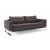 Dual Sofa Bed w/Arms, 555T Soft Grey Fabric + Chromed Legs