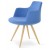 Dervish Star Chair, Natural Veneer Steel, Sky Blue Camira Wool by SohoConcept Furniture