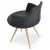 Dervish Star Chair, Natural Veneer Steel, Black Leatherette by SohoConcept Furniture