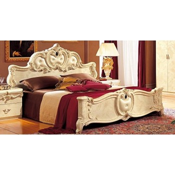 Barocco King Size Bed, Ivory
