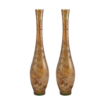Atlas Vase 19.5", Brown, Set of 2