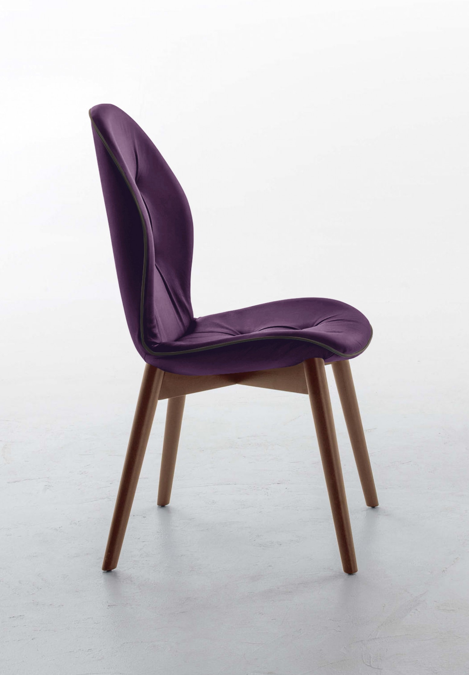 Sorrento Dining Chair Canaletto Walnut Wood Base Aubergine Purple Eco Leather Upholstery Dark Brown Creasing Buy Online At Best Price