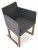 Harput Sled Wood Arm Chair, Solid Beech Walnut Finish, Dark Grey Camira Wool by SohoConcept Furniture