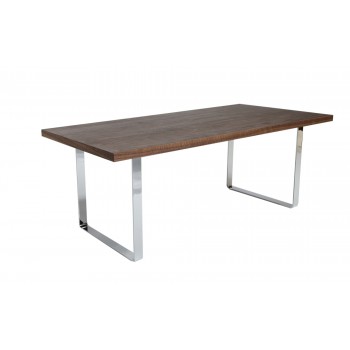 Bosphorus Dining Table, Medium, Chrome, Walnut by SohoConcept Furniture