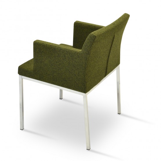 Soho Chrome Arm Chair, Forest Green Camira Wool photo