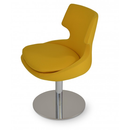 Patara Round Swivel Chair, Yellow Fabric Oslo photo