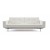 Splitback Sofa Bed w/Arms, 588 Leather Look White PU + Stainless Steel Legs