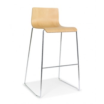 Moon Wood High Chair, Wire Steel Frame