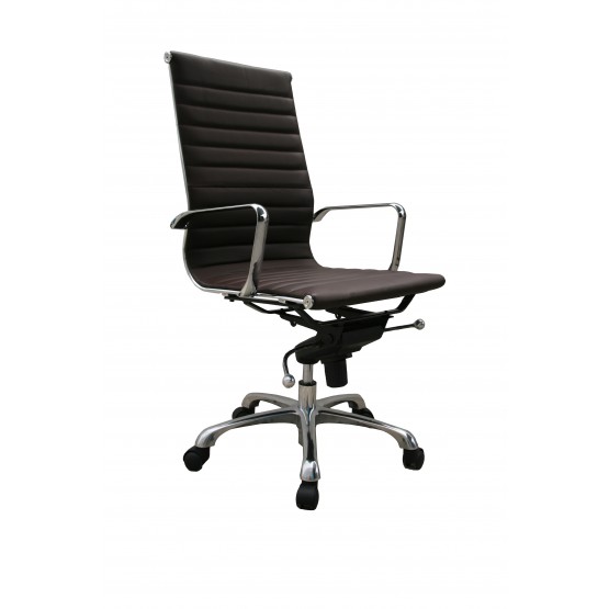 Comfy High Back Office Chair, Brown photo