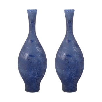 Atlas Vase 15.75", Blue, Set of 2