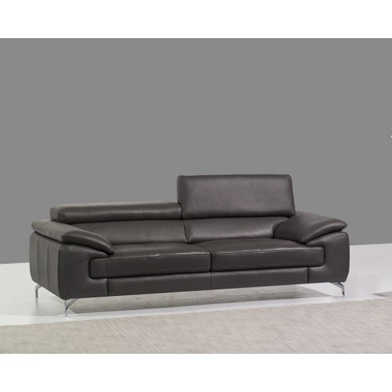 A973 Italian Leather Sofa, Grey photo