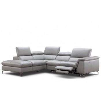 Viola Premium Leather Sectional, Left Arm Chaise Facing