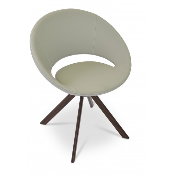 Crescent Sword Chair, Walnut Veneer Steel, Bone PPM, Large Seat photo
