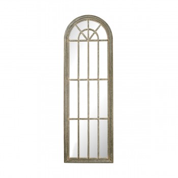 Full Length Arched Window Pane Mirror