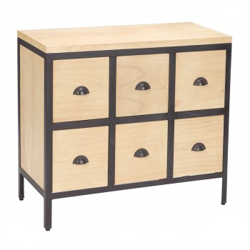 6 Drawer Chest With Iron Frame