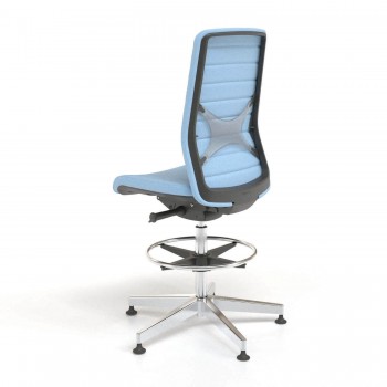 Wind High Swivel Chair with Fabric Backrest & Glides