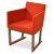Harput Sled Wood Arm Chair, Solid Beech Walnut Finish, Orange Camira Wool by SohoConcept Furniture