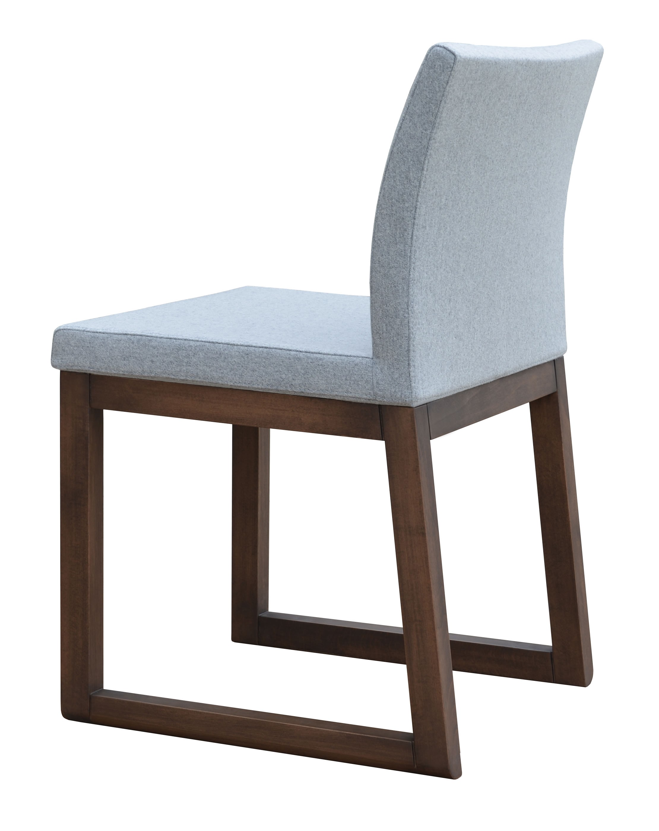 Soho Concept AriaSldW-SBWng-SCW Aria Sled Wood Dining Chair with Solid Beech Wenge Base Silver Camira Wool