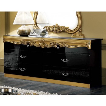 Barocco Double Dresser, Black + Gold