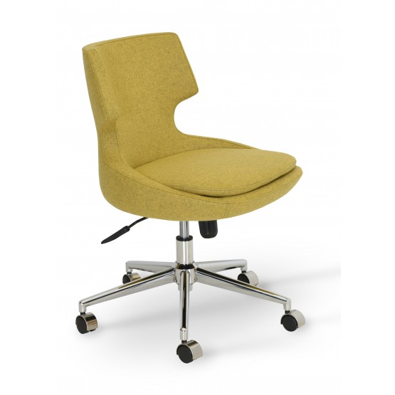 Patara Office Chair, Chrome Base, Amber Camira Wool photo