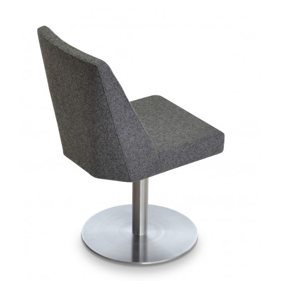 Prisma Round Swivel Arm Chair, Dark Grey Camira Wool photo