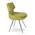 Patara Star Dining Chair, Stainless Steel, Green Leatherette, Adjustable Foot Caps by SohoConcept Furniture
