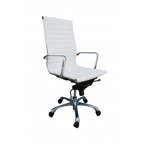 Comfy High Back Office Chair, White photo